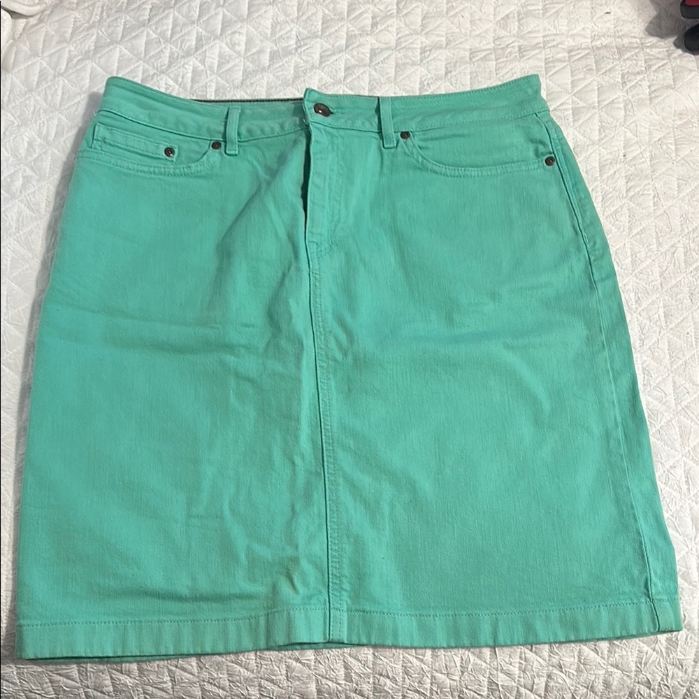 L.L. Bean Mint Green Denim Women's Skirt